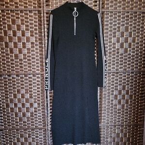 Pringle X H&M Black Long Sleeve Dress with White Accents